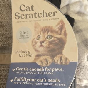 Cat Scratcher 2-in-1 Cat Bed & Scratcher with Catnip - Blue and Cream
